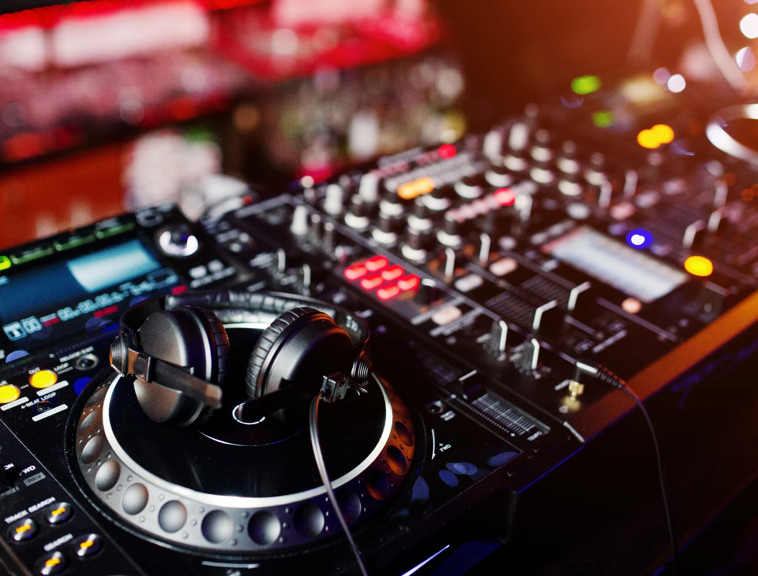 DJ setup at Buskers